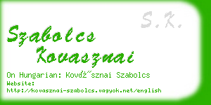 szabolcs kovasznai business card